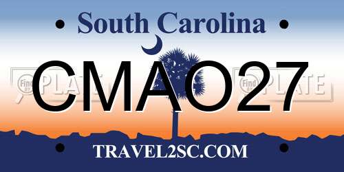 CMAO27 South Carolina License Plate