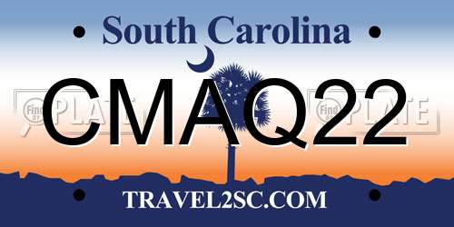 CMAQ22 South Carolina License Plate
