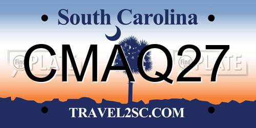 CMAQ27 South Carolina License Plate