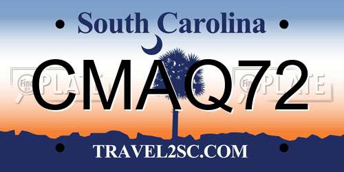 CMAQ72 South Carolina License Plate