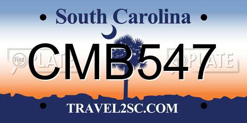CMB547 South Carolina License Plate