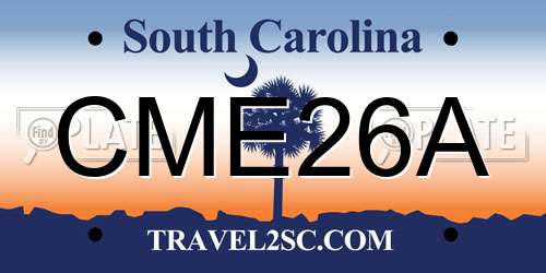 CME26A South Carolina License Plate