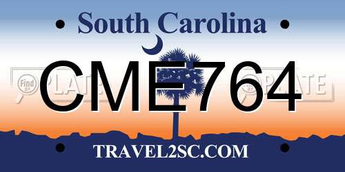 CME764 South Carolina License Plate