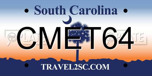 CMET64 South Carolina License Plate