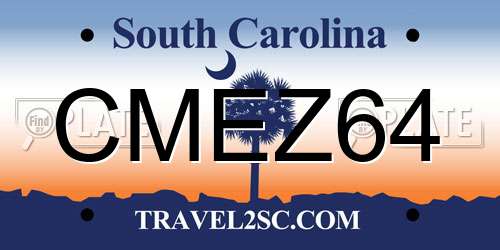 CMEZ64 South Carolina License Plate