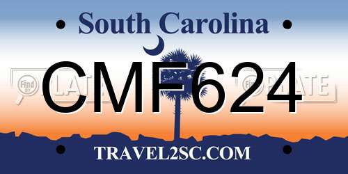 CMF624 South Carolina License Plate