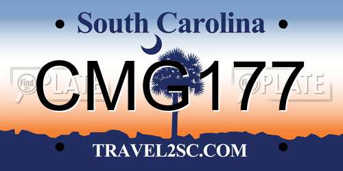 CMG177 South Carolina License Plate