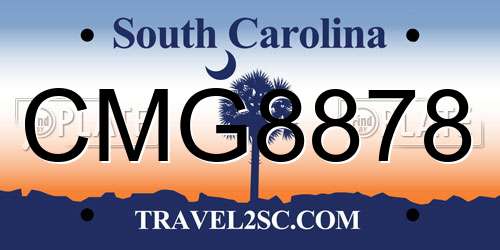 CMG8878 South Carolina License Plate
