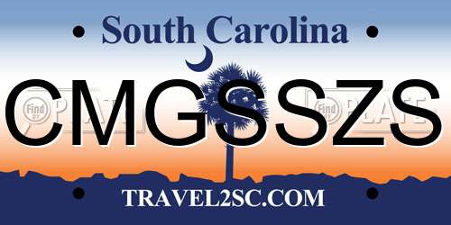 CMGSSZS South Carolina License Plate