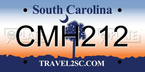 CMH212 South Carolina License Plate
