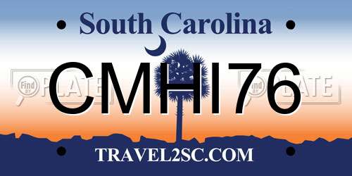 CMHI76 South Carolina License Plate