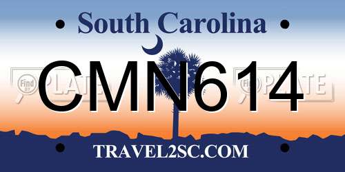 CMN614 South Carolina License Plate