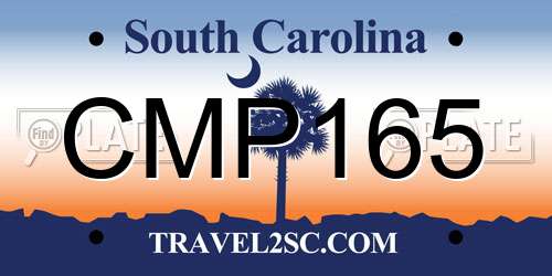 CMP165 South Carolina License Plate
