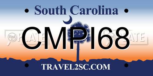 CMPI68 South Carolina License Plate