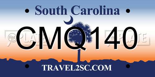 CMQ140 South Carolina License Plate