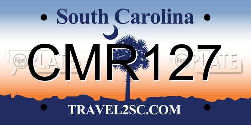 CMR127 South Carolina License Plate