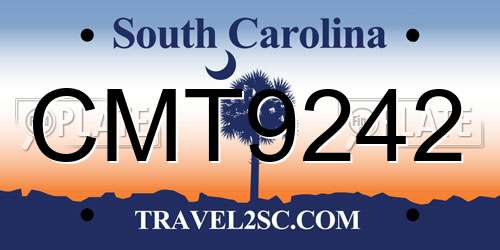 CMT9242 South Carolina License Plate