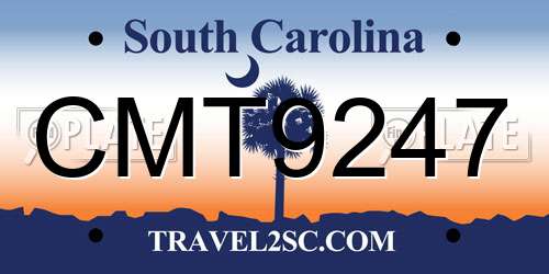 CMT9247 South Carolina License Plate