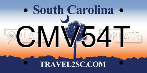 CMV54T South Carolina License Plate