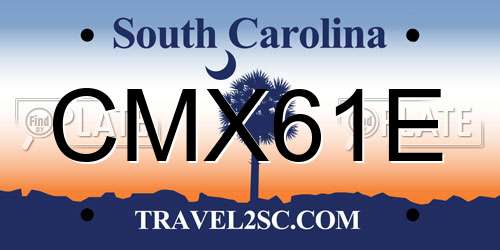 CMX61E South Carolina License Plate