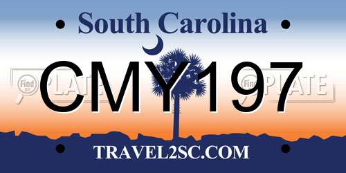CMY197 South Carolina License Plate