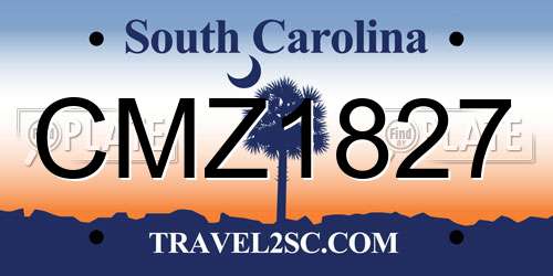 CMZ1827 South Carolina License Plate