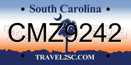 CMZ9242 South Carolina License Plate
