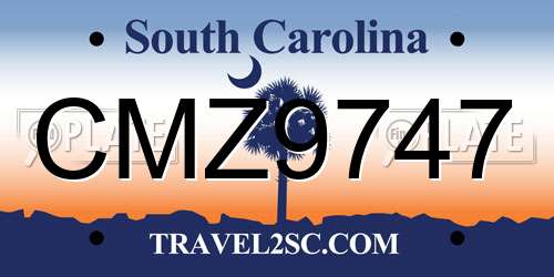 CMZ9747 South Carolina License Plate