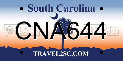 CNA644 South Carolina License Plate