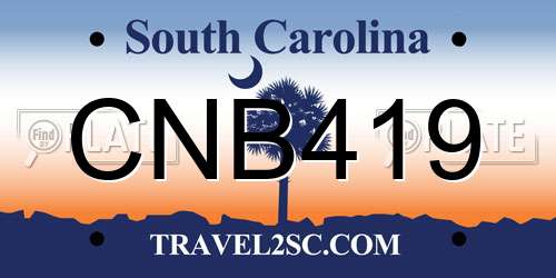 CNB419 South Carolina License Plate