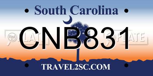 CNB831 South Carolina License Plate
