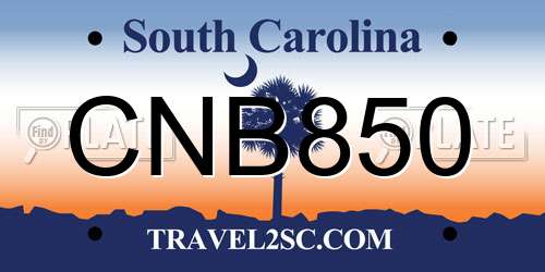 CNB850 South Carolina License Plate