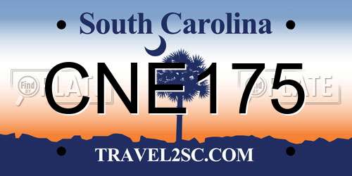 CNE175 South Carolina License Plate