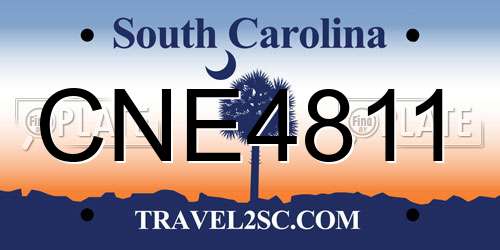 CNE4811 South Carolina License Plate
