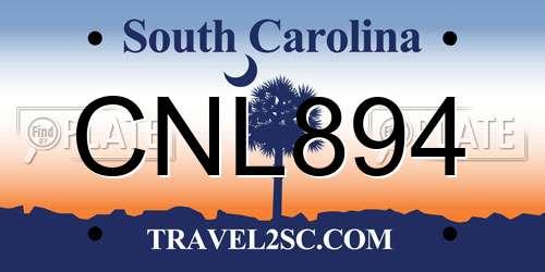 CNL894 South Carolina License Plate