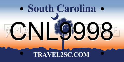 CNL9998 South Carolina License Plate