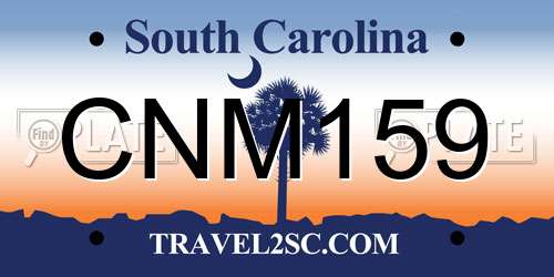 CNM159 South Carolina License Plate