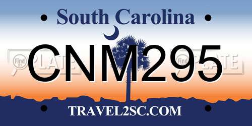 CNM295 South Carolina License Plate