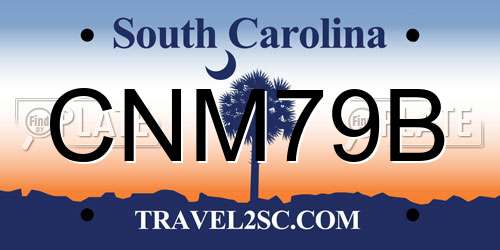 CNM79B South Carolina License Plate