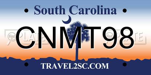 CNMT98 South Carolina License Plate