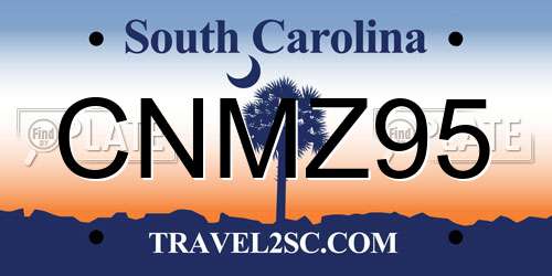 CNMZ95 South Carolina License Plate