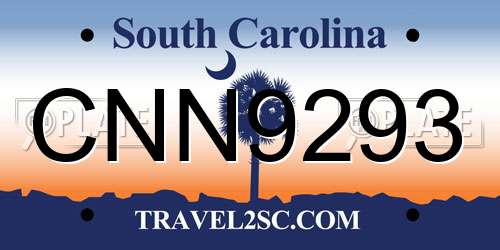 CNN9293 South Carolina License Plate