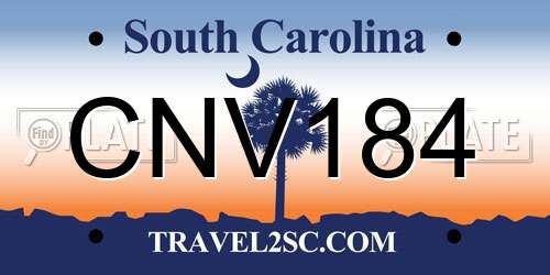 CNV184 South Carolina License Plate
