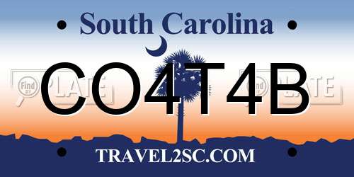 CO4T4B South Carolina License Plate
