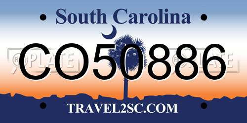 CO50886 South Carolina License Plate