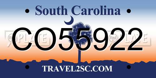 CO55922 South Carolina License Plate