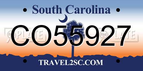 CO55927 South Carolina License Plate
