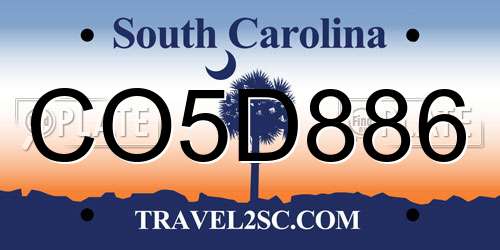CO5D886 South Carolina License Plate