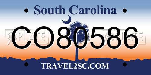 CO80586 South Carolina License Plate