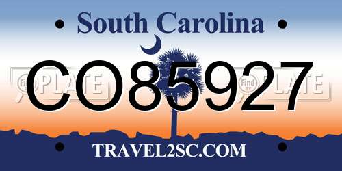 CO85927 South Carolina License Plate